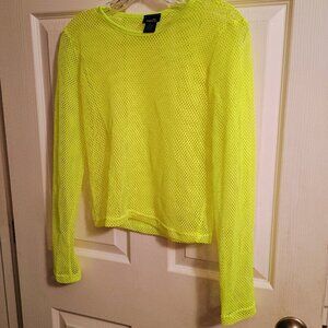 Rue21 Mesh Neon Yellow Top  XL Womens New